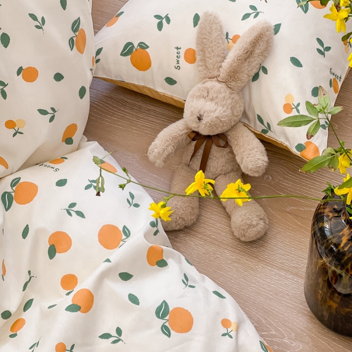 91家纺网 家纺一手货源 找家纺 时年 2023新款全棉优选系列 风格一 桔子酱