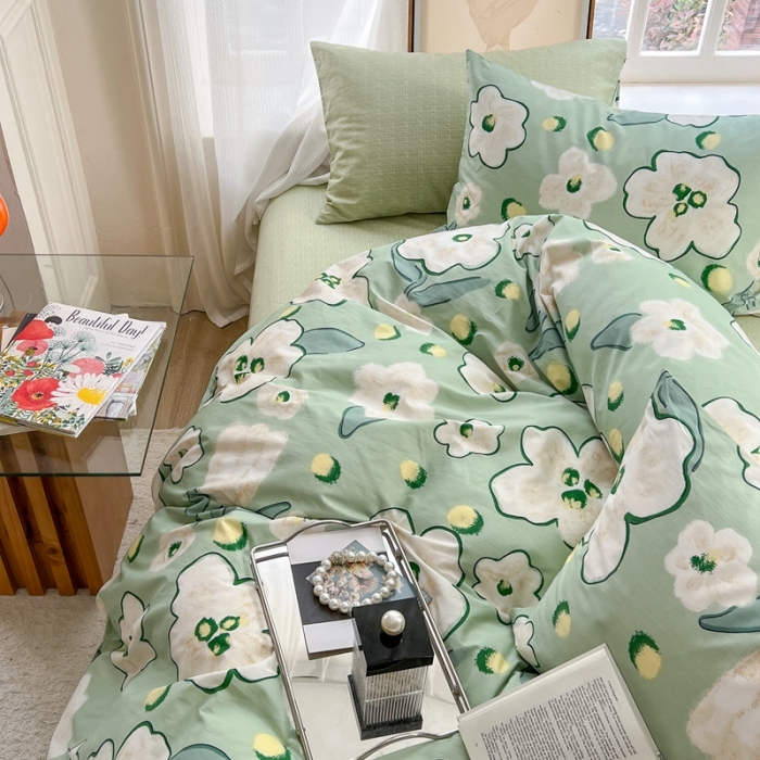 91家纺网 家纺一手货源 找家纺 时年 2023新款全棉优选系列 风格一 绿光森林