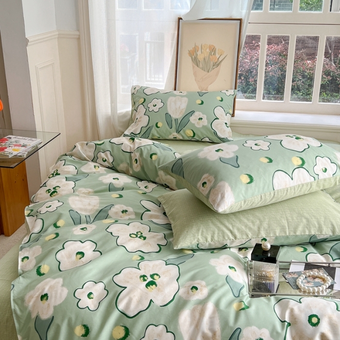 91家纺网 家纺一手货源 找家纺 时年 2023新款全棉优选系列 风格一 绿光森林