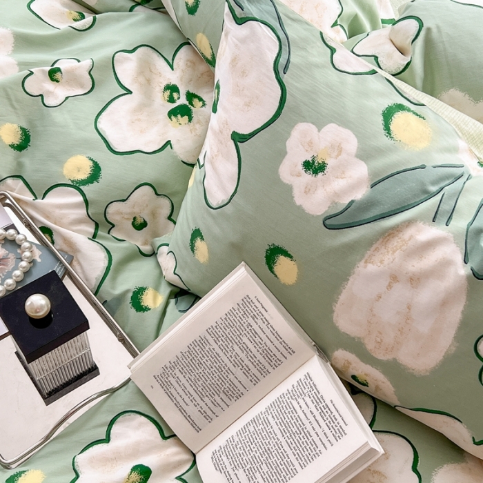 91家纺网 家纺一手货源 找家纺 时年 2023新款全棉优选系列 风格一 绿光森林