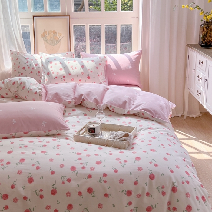 91家纺网 家纺一手货源 找家纺 时年 2023新款全棉优选系列 风格一 玫瑰花园