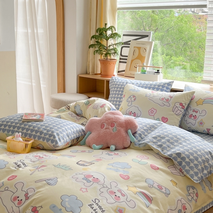 91家纺网 家纺一手货源 找家纺 时年 2023新款全棉优选系列 风格一 奶油宝贝