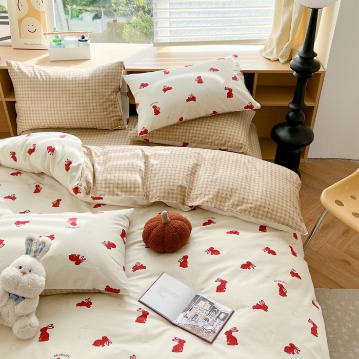 91家纺网 家纺一手货源 找家纺 时年 2023新款全棉优选系列 风格一 小红兔