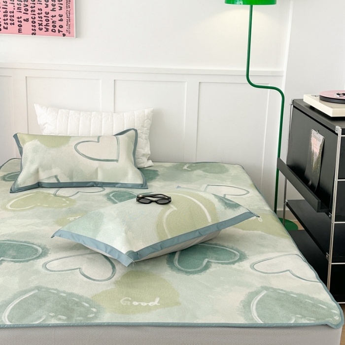 91家纺网 家纺一手货源 找家纺 （总）昔可 2023新款高端数码冰藤席床笠款凉席