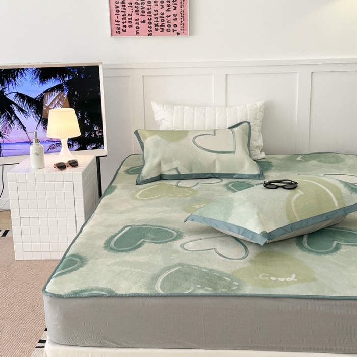 91家纺网 家纺一手货源 找家纺 （总）昔可 2023新款高端数码冰藤席床笠款凉席