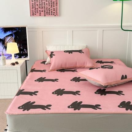 昔可 2023新款高端数码冰藤席床笠款凉席 blackpink 兔