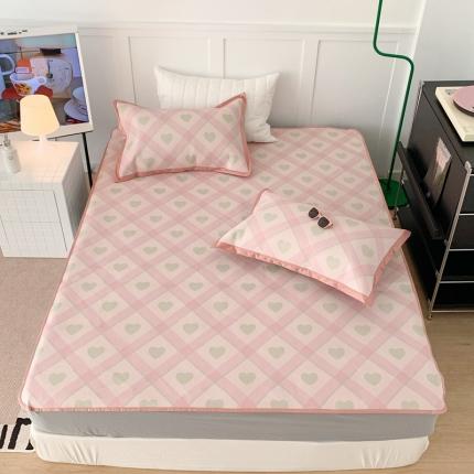 昔可 2023新款高端数码冰藤席床笠款凉席 菱格爱心