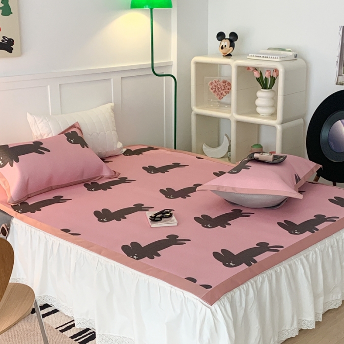 91家纺网 家纺一手货源 找家纺 昔可 2023新款高端数码冰藤席床席款凉席 blackpink 兔