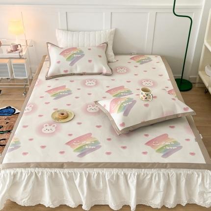 昔可 2023新款高端数码冰藤席床席款凉席 彩虹兔