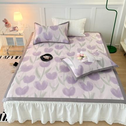 昔可 2023新款高端数码冰藤席床席款凉席 雾紫郁金香