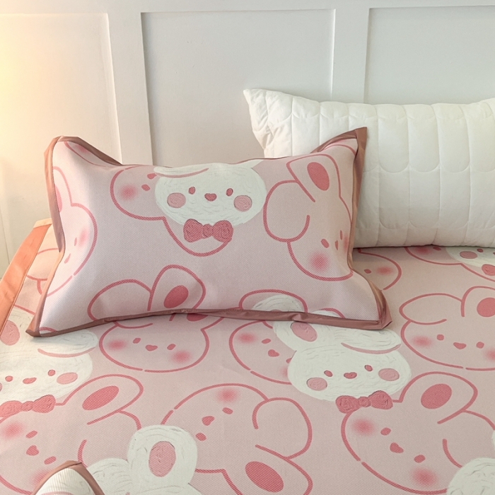 91家纺网 家纺一手货源 找家纺 昔可 2023新款高端数码冰藤席床席款凉席 好多兔兔