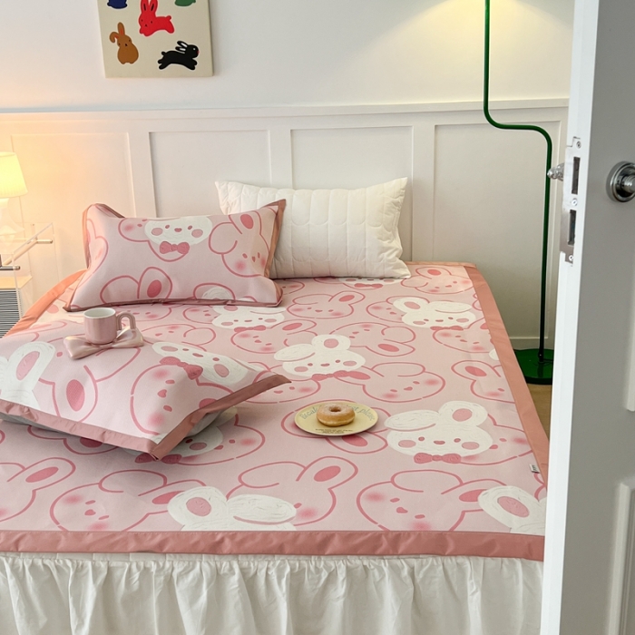 91家纺网 家纺一手货源 找家纺 昔可 2023新款高端数码冰藤席床席款凉席 好多兔兔