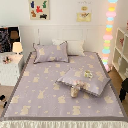 昔可 2023新款高端数码冰藤席床席款凉席 香芋紫兔