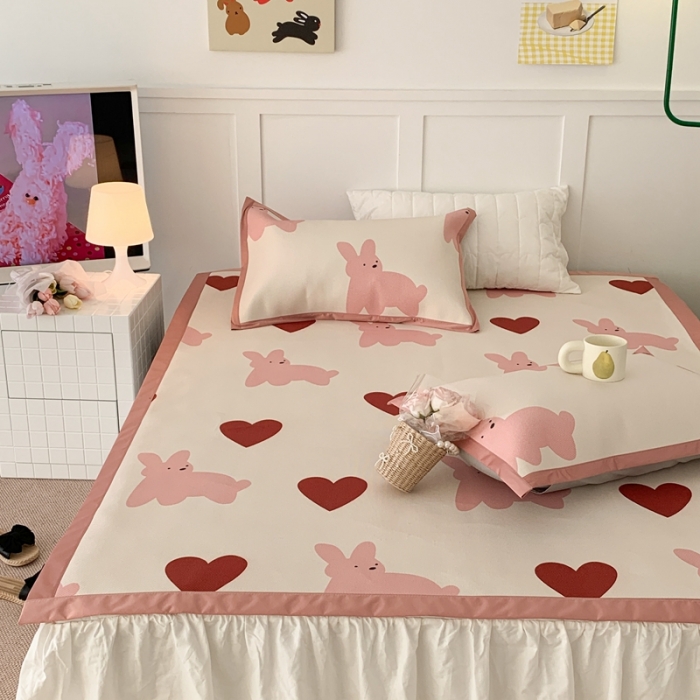 91家纺网 家纺一手货源 找家纺 昔可 2023新款高端数码冰藤席床席款凉席 心动兔