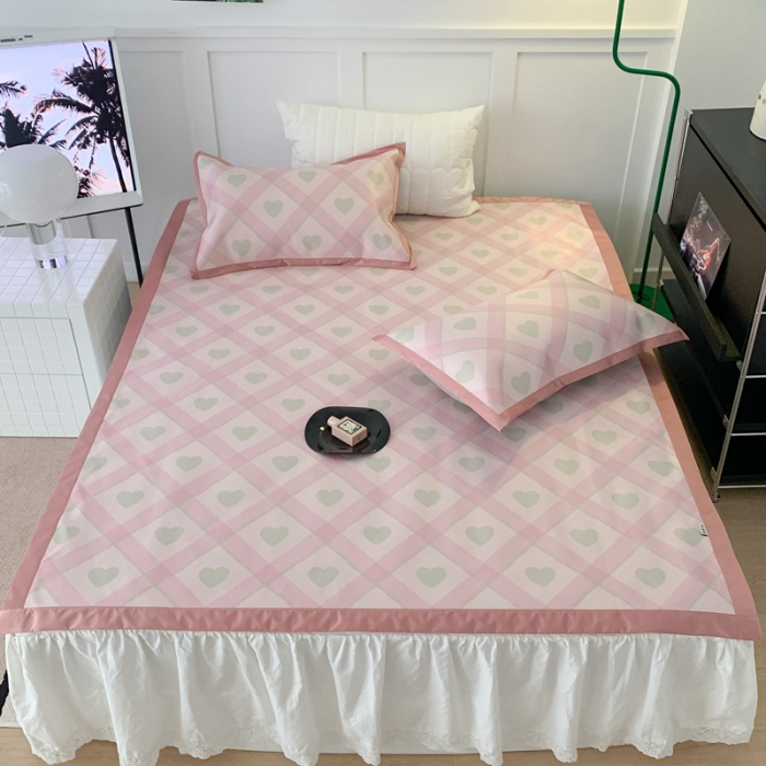 91家纺网 家纺一手货源 找家纺 昔可 2023新款高端数码冰藤席床席款凉席 菱格爱心