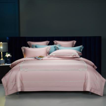 91家纺网 家纺一手货源 找家纺 美娘阁2025新款双股长绒棉居家款四件套 雅韵  豆沙