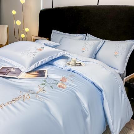 91家纺网 家纺一手货源 找家纺 （总）二八年华 2023新款水洗真丝刺绣四件套玫瑰款系列