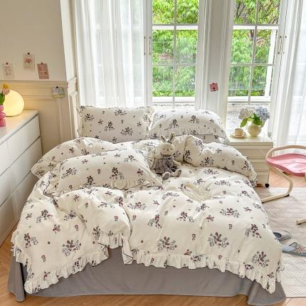 91家纺网 家纺一手货源 找家纺 总 仟网汇 2023新款有氧双层纱韩版四件套