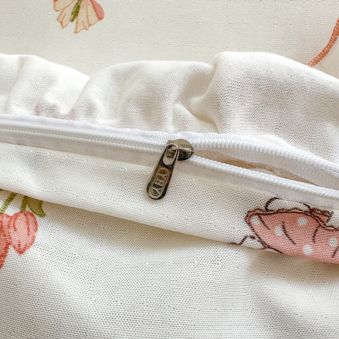 91家纺网 家纺一手货源 找家纺 仟网汇 2023新款有氧双层纱韩版四件套 韩版-森屿少女