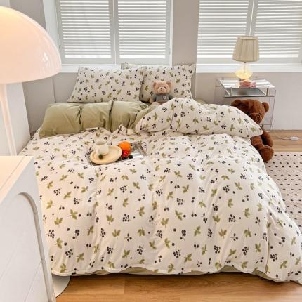 91家纺网 家纺一手货源 找家纺 仟网汇 2023新款针织棉四件套 萝櫻