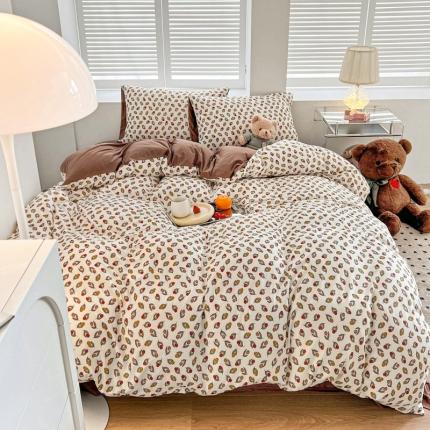 91家纺网 家纺一手货源 找家纺 仟网汇 2023新款针织棉四件套 郁金香