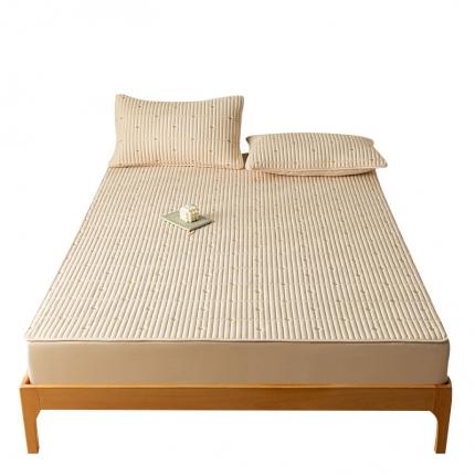 91家纺网 家纺一手货源 找家纺 芬晴 2023新款A类抗菌大豆夹棉床笠 心恋-卡其