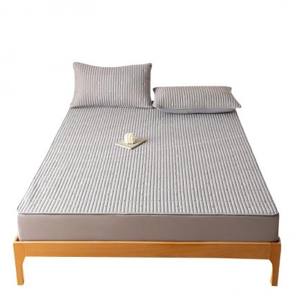 91家纺网 家纺一手货源 找家纺 芬晴 2023新款A类抗菌大豆夹棉床笠 心恋-星灰