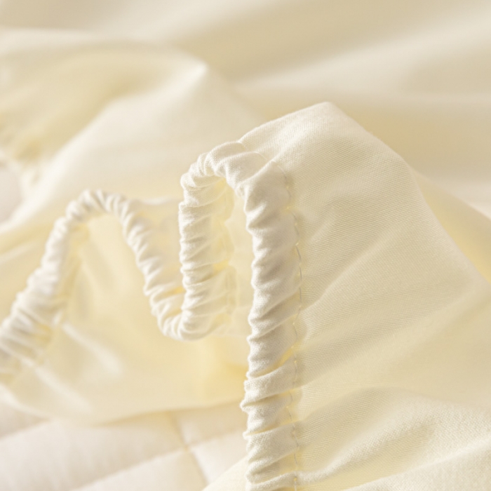 91家纺网 家纺一手货源 找家纺 芬晴 2023新款A类抗菌大豆夹棉床笠 星河-米白