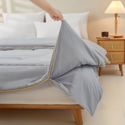 91家纺网 家纺一手货源 找家纺 2025新款双胎被子母被二合一拉链款被子秋冬被芯供直播 高级灰