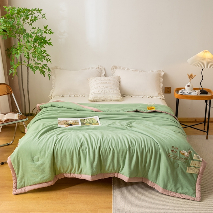 91家纺网 家纺一手货源 找家纺 （总）钰博 2024新款水洗棉棉麻大豆被夏被夏凉被空调被