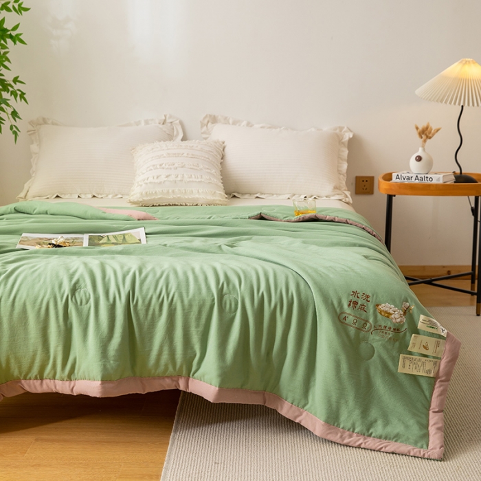 91家纺网 家纺一手货源 找家纺 （总）钰博 2024新款水洗棉棉麻大豆被夏被夏凉被空调被