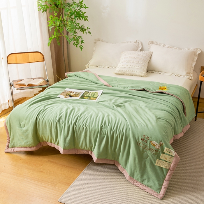 91家纺网 家纺一手货源 找家纺 （总）钰博 2024新款水洗棉棉麻大豆被夏被夏凉被空调被