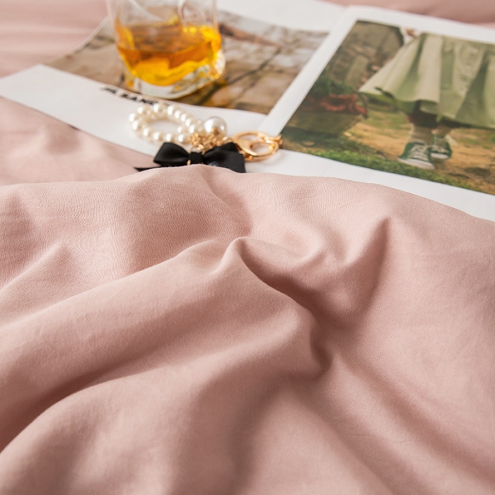 91家纺网 家纺一手货源 找家纺 钰博 2023新款水洗棉棉麻大豆夏被 豆沙粉