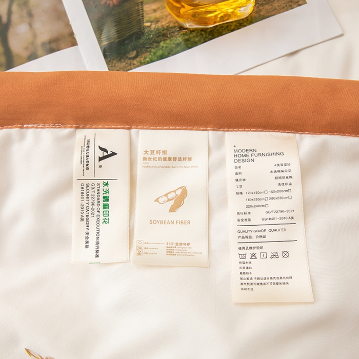 91家纺网 家纺一手货源 找家纺 钰博 2023新款水洗棉棉麻大豆夏被 云朵白