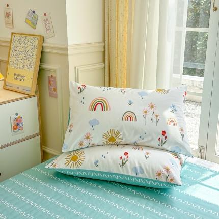 91家纺网 家纺一手货源 找家纺 清雅福 2023新款春夏13372小清新系列第三批-单品枕套 彩虹漾