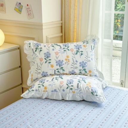 91家纺网 家纺一手货源 找家纺 清雅福 2024新款全棉13372韩版花边款系列单品枕套 爱丽丝