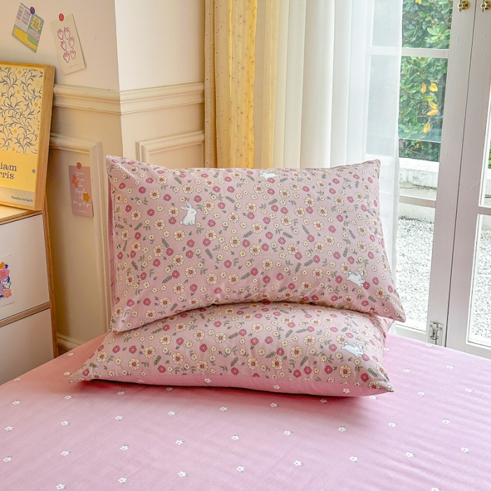 91家纺网 家纺一手货源 找家纺 清雅福 2023新款春夏13372小清新系列第三批-单品枕套 奶糖兔