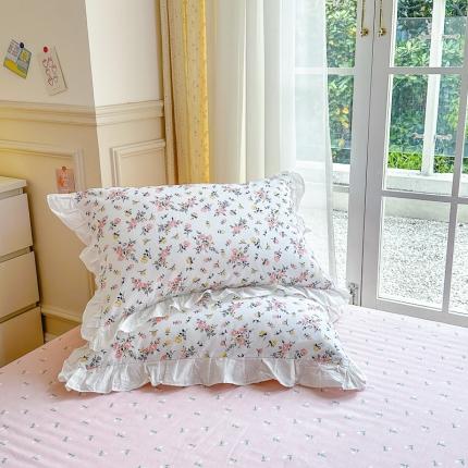 91家纺网 家纺一手货源 找家纺 （总）清雅福 2024新款全棉13372韩版花边款系列单品枕套