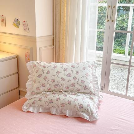 91家纺网 家纺一手货源 找家纺 （总）清雅福 2024新款全棉13372韩版花边款系列单品枕套