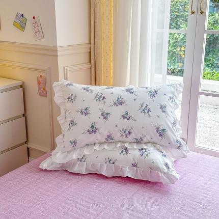 91家纺网 家纺一手货源 找家纺 （总）清雅福 2024新款全棉13372韩版花边款系列单品枕套