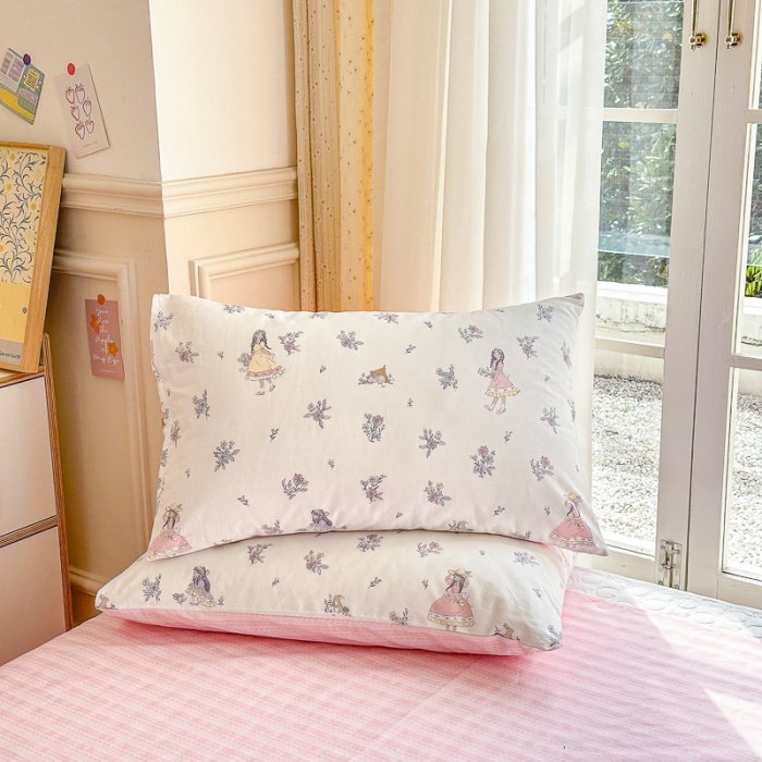 91家纺网 家纺一手货源 找家纺 清雅福 2023新款春夏13372小清新系列第三批-单品枕套 后花园