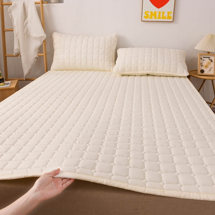 91家纺网 家纺一手货源 找家纺 恋绒家纺 A类原棉抗菌床垫加厚软垫床宿舍褥子单人双人学生垫四季可用 奶油色