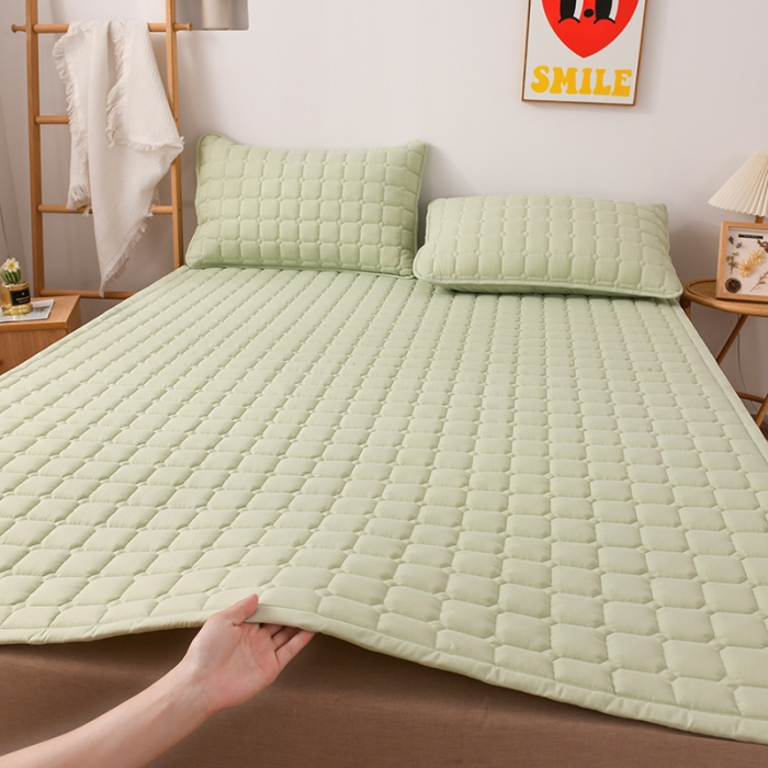 91家纺网 家纺一手货源 找家纺 恋绒家纺 A类原棉抗菌床垫加厚软垫床宿舍褥子单人双人学生垫四季可用 烟豆青