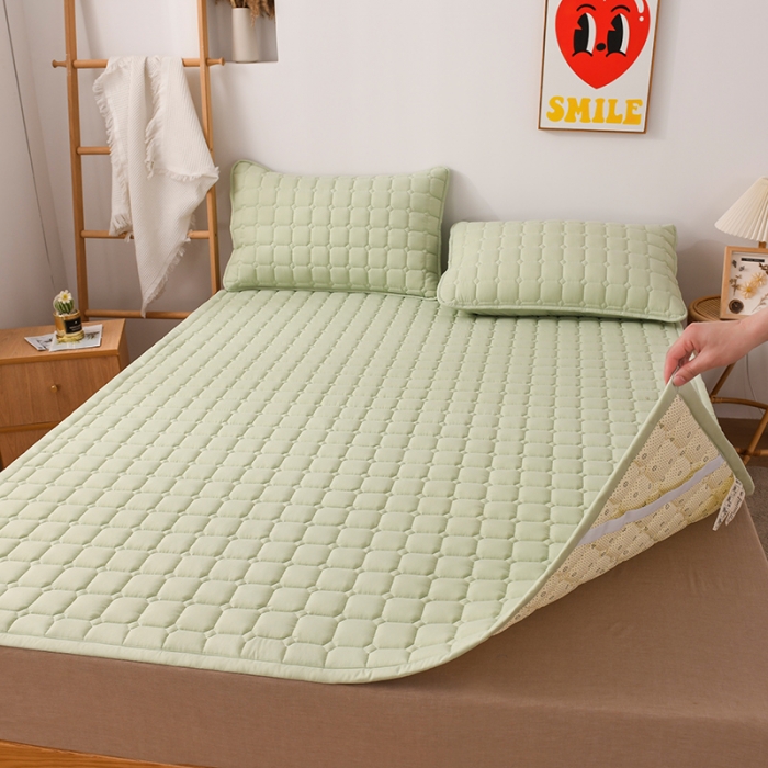 91家纺网 家纺一手货源 找家纺 恋绒家纺 A类原棉抗菌床垫加厚软垫床宿舍褥子单人双人学生垫四季可用 烟豆青