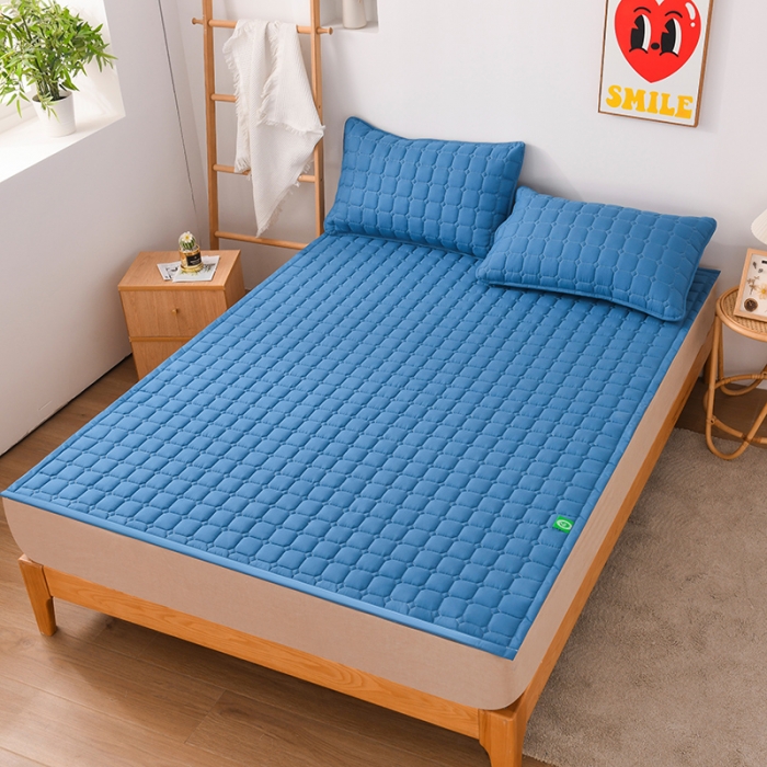 91家纺网 家纺一手货源 找家纺 恋绒家纺 A类原棉抗菌床垫加厚软垫床宿舍褥子单人双人学生垫四季可用 远山蓝