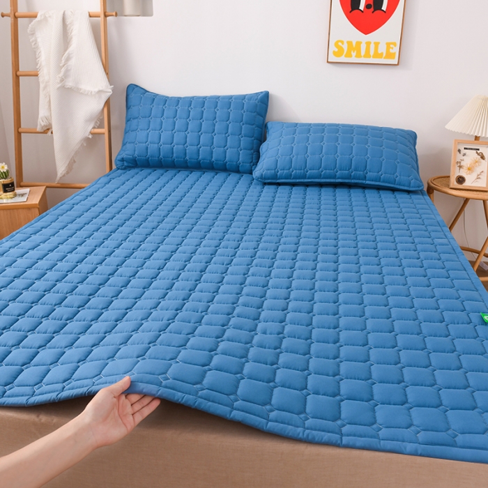 91家纺网 家纺一手货源 找家纺 恋绒家纺 A类原棉抗菌床垫加厚软垫床宿舍褥子单人双人学生垫四季可用 远山蓝