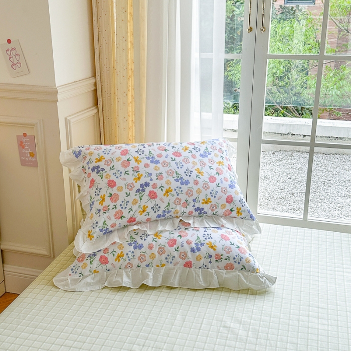 91家纺网 家纺一手货源 找家纺 清雅福 2024新款全棉13372韩版花边款系列四件套 初遇