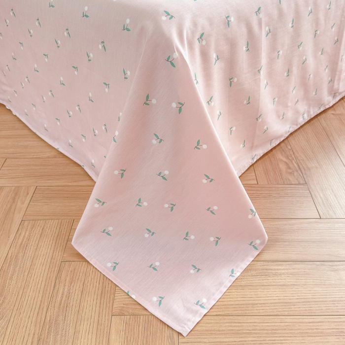 91家纺网 家纺一手货源 找家纺 清雅福 2024新款全棉13372韩版花边款系列四件套 好事花生