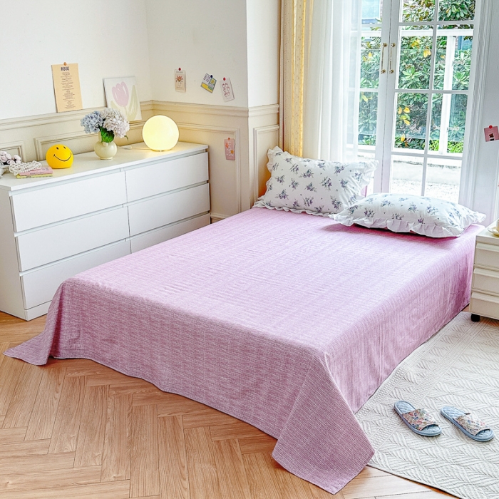 91家纺网 家纺一手货源 找家纺 清雅福 2024新款全棉13372韩版花边款系列四件套 薰衣草