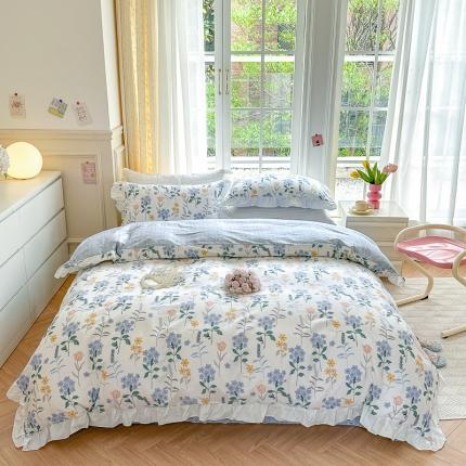 91家纺网 家纺一手货源 找家纺 （总）清雅福 2024新款全棉13372韩版花边款系列单被套